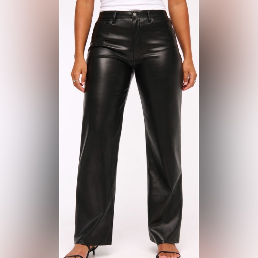 Abercrombie & Fitch Curve‎ Love 90s Straight Vegan Leather Pants Ultra High Rise